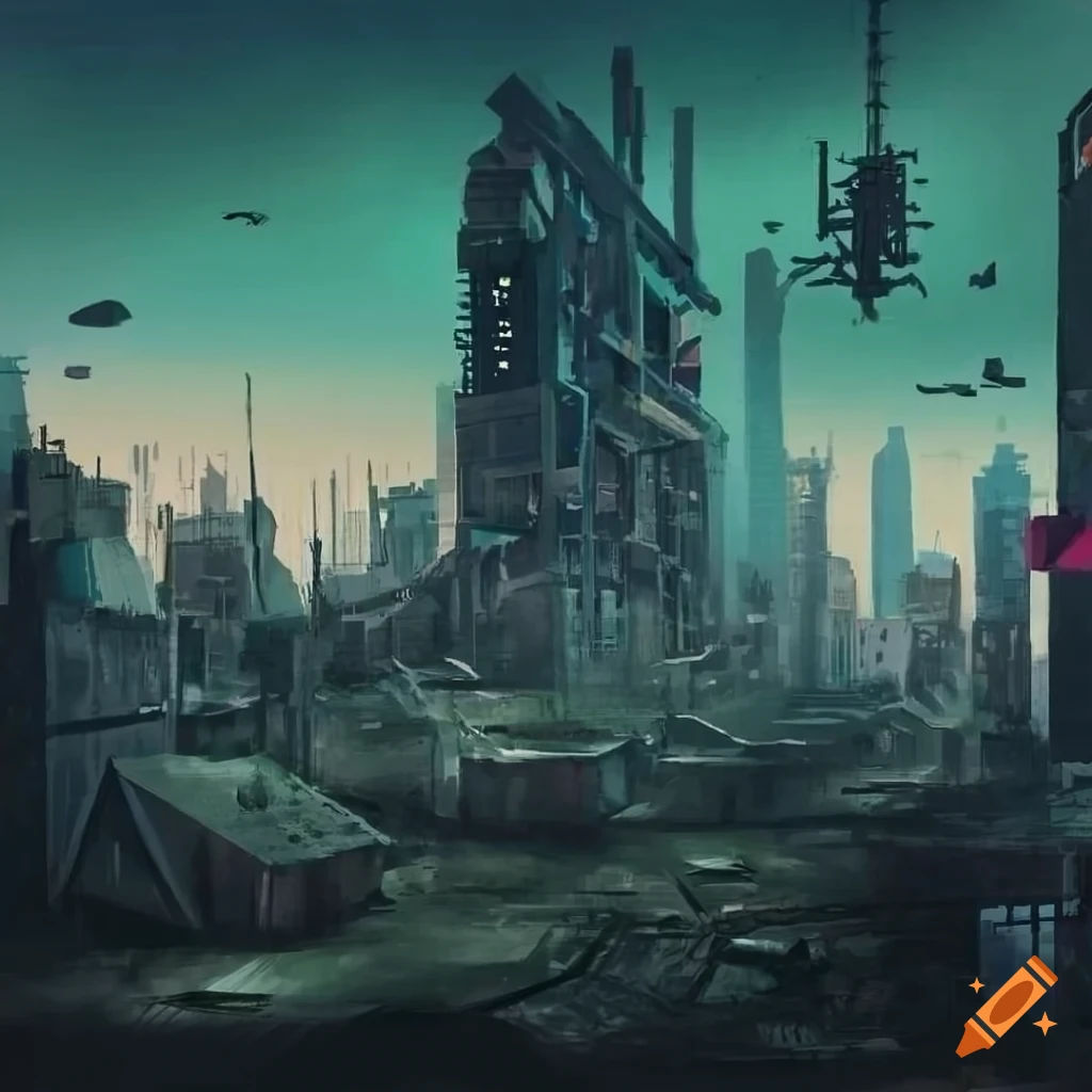 Wallpaper #NWcH9pIBSpphPi3-kYJt81 Cyberpunk Cityscape in a Dystopian Setting on Craiyon
