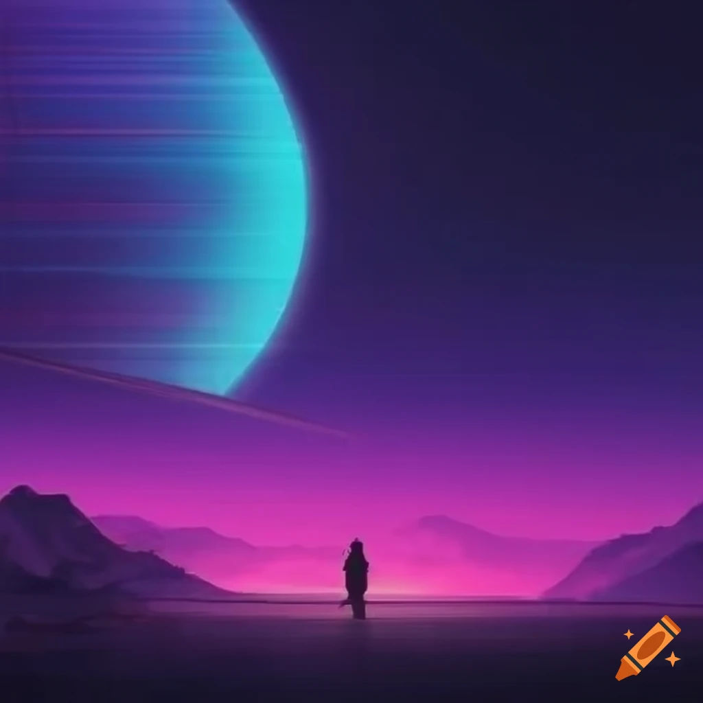 Wallpaper #oJl_P5MBUcASHT6nQswf159 Synthwave Album Cover with a Post Apocalyptic Landscape