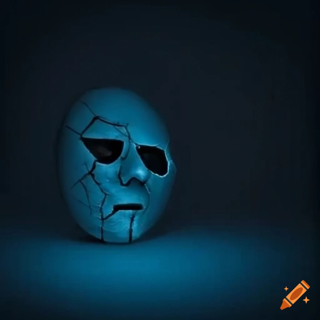 Wallpaper #421CbJcBycdYOYFTknLy145 Cracked Mask Revealing Secrets on Craiyon