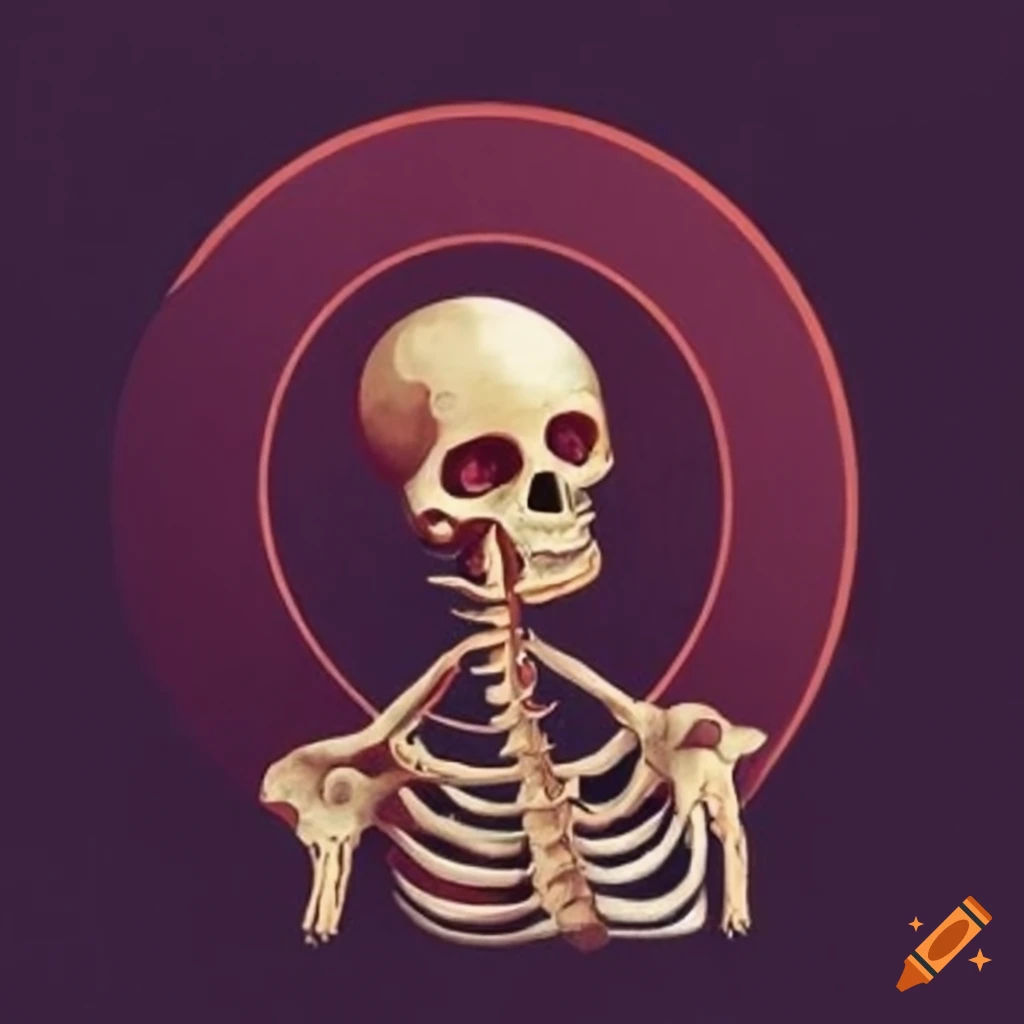 Wallpaper #95lDP5MBUcASHT6nWssT274 Skeleton Art from 70s Science Fiction Book on Craiyon