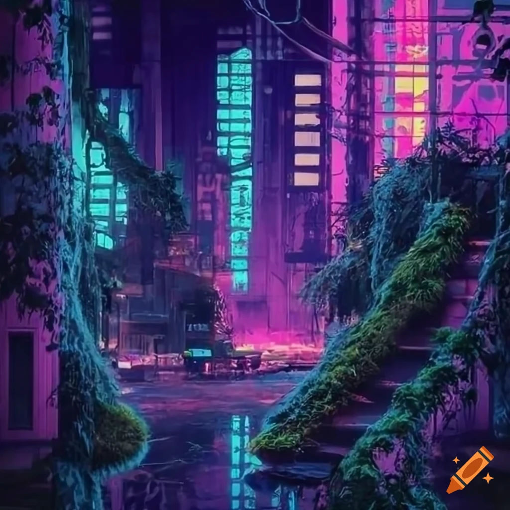 Wallpaper #F6UfMpMB0vj5YdARvNNx102 Retro Cyberpunk City with Cats and Neon Lights on Craiyon