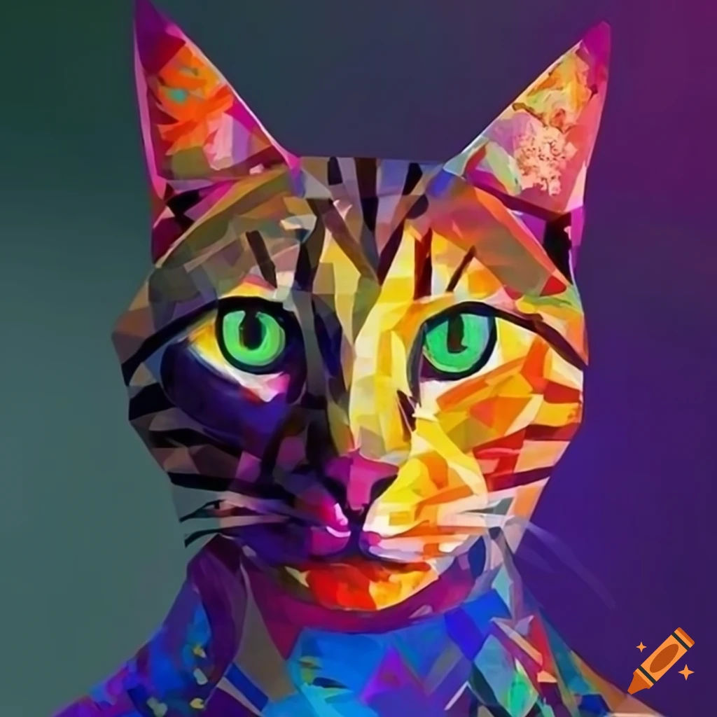 Wallpaper #S20wapcBycdYOYFTz3G4171 Geometric Abstract Art with Cats