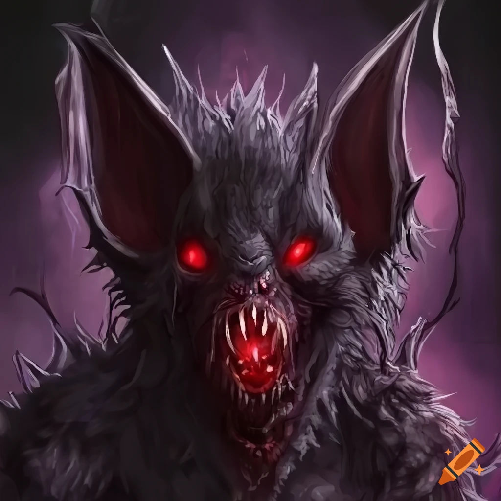 Wallpaper #dfTIOpMBKFX8bn3roXlL117 Illustration of a Demonic Bat Creature on Craiyon