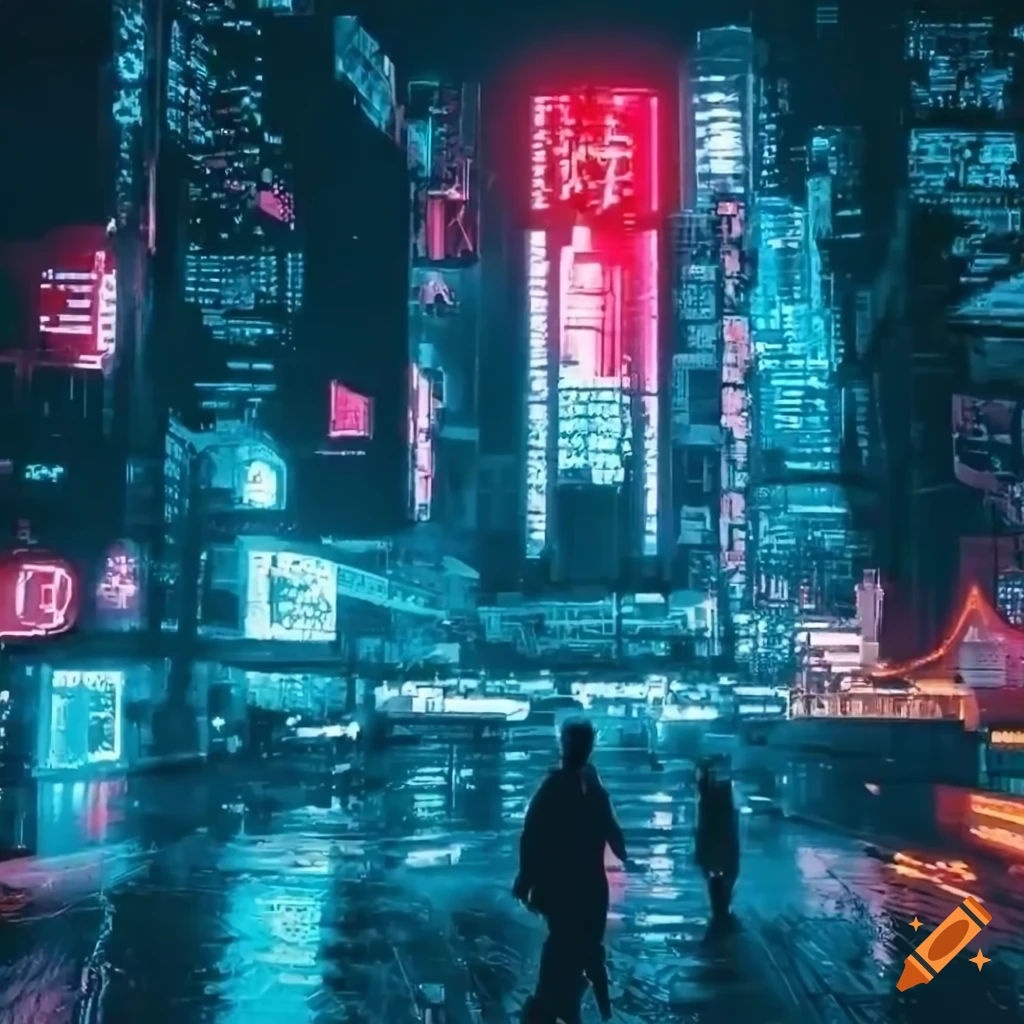 Wallpaper #aWjcHZMBSpphPi3-Yicj37 Neon Lit Cyberpunk Cityscape on Craiyon