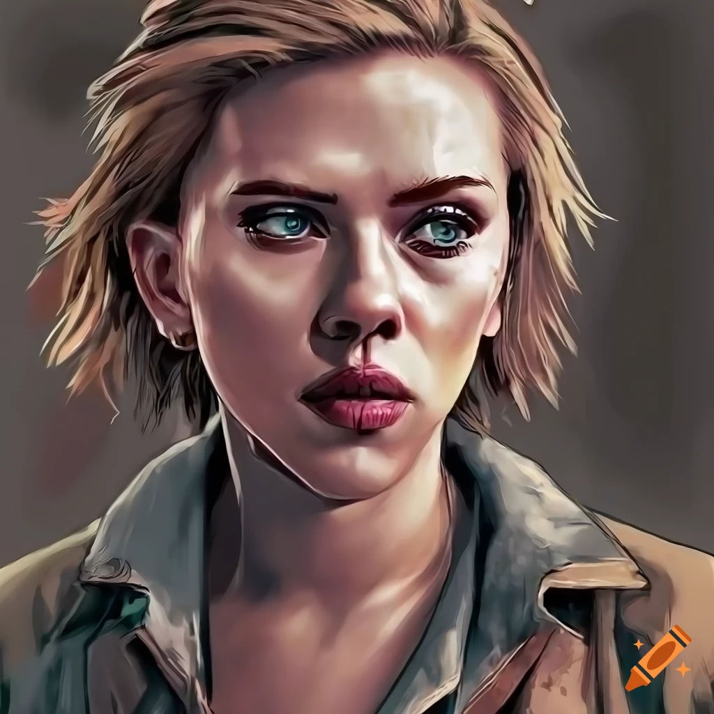 Wallpaper #DZ27ZJcBkAG5jTCH-LFh82 Digital Art of Scarlett Johansson with a Zombie Theme on Craiyon