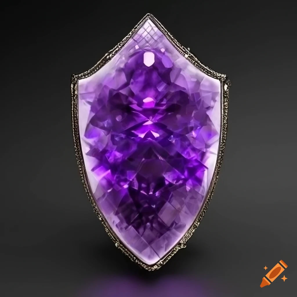 Wallpaper #e2cOBpMBSpphPi3-b78W419 Realistic Amethyst Shield Design on Craiyon
