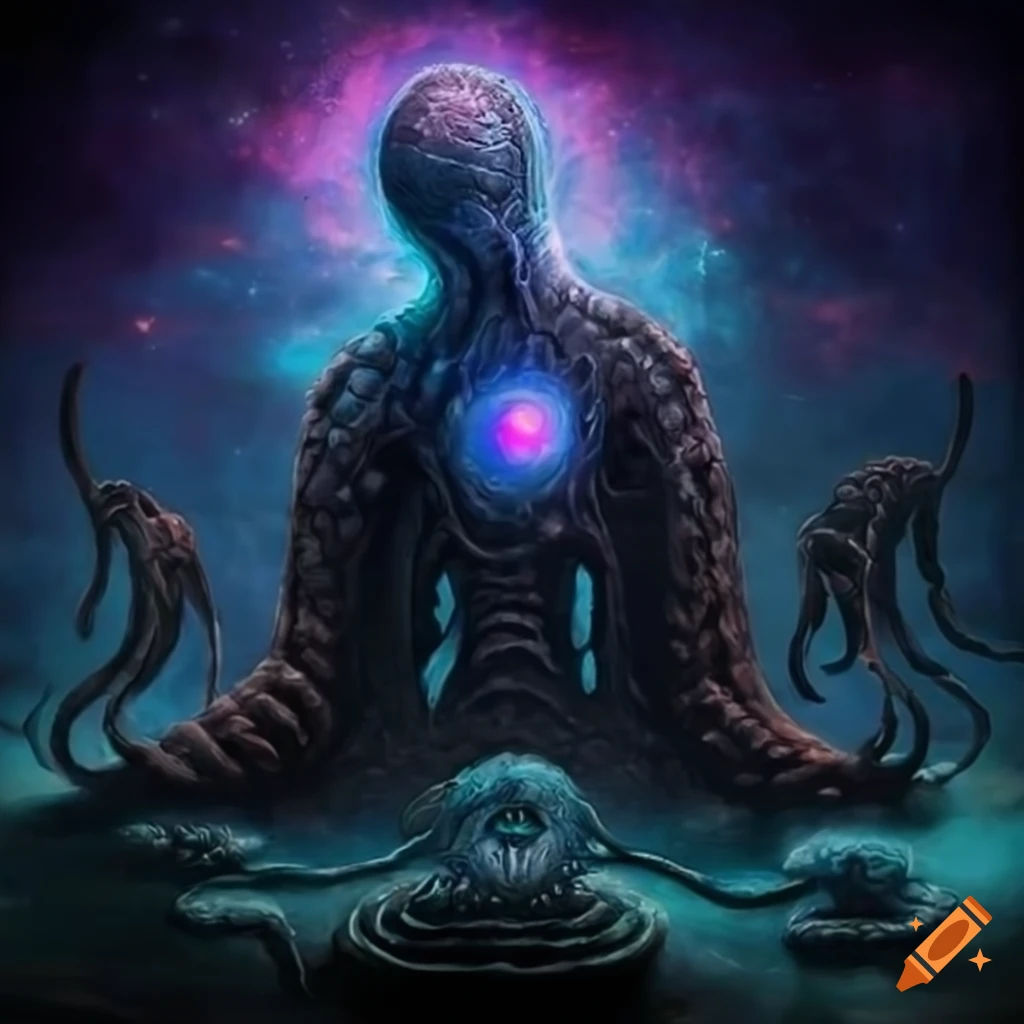 Wallpaper #uwMnZJMBpyOg8YnEDtaL250 Depiction of Cthulhu the Ancient Cosmic Entity on Craiyon