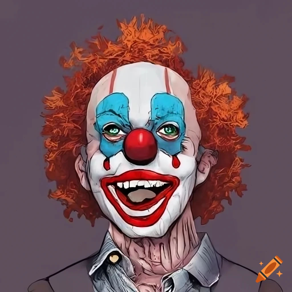 Wallpaper #HGcs_5IBSpphPi3-QKLE253 Digital Art of a Creepy Clown on Craiyon