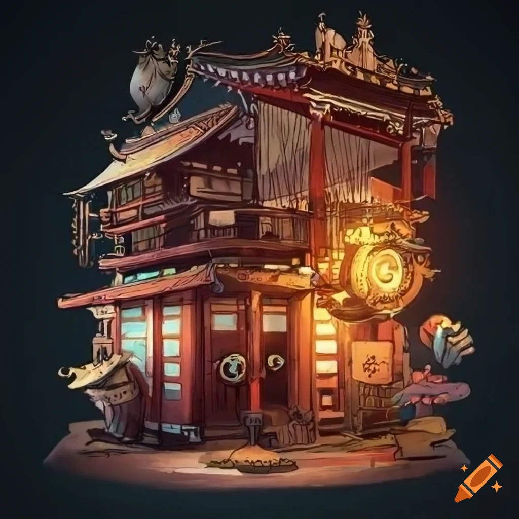 Wallpaper #PUDDMZMBJhL2WPbaScgj281 Concept Art of a Steampunk Cyberpunk Japanese Ramen Shop on Craiyon