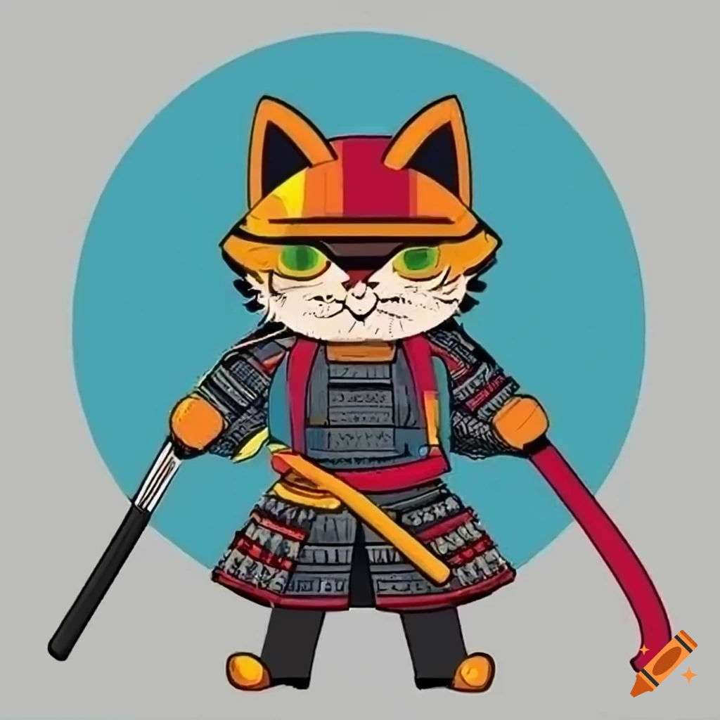 Wallpaper #7F7cMpMBborbLbczvF9P111 Cat Dressed as a Samurai on Craiyon