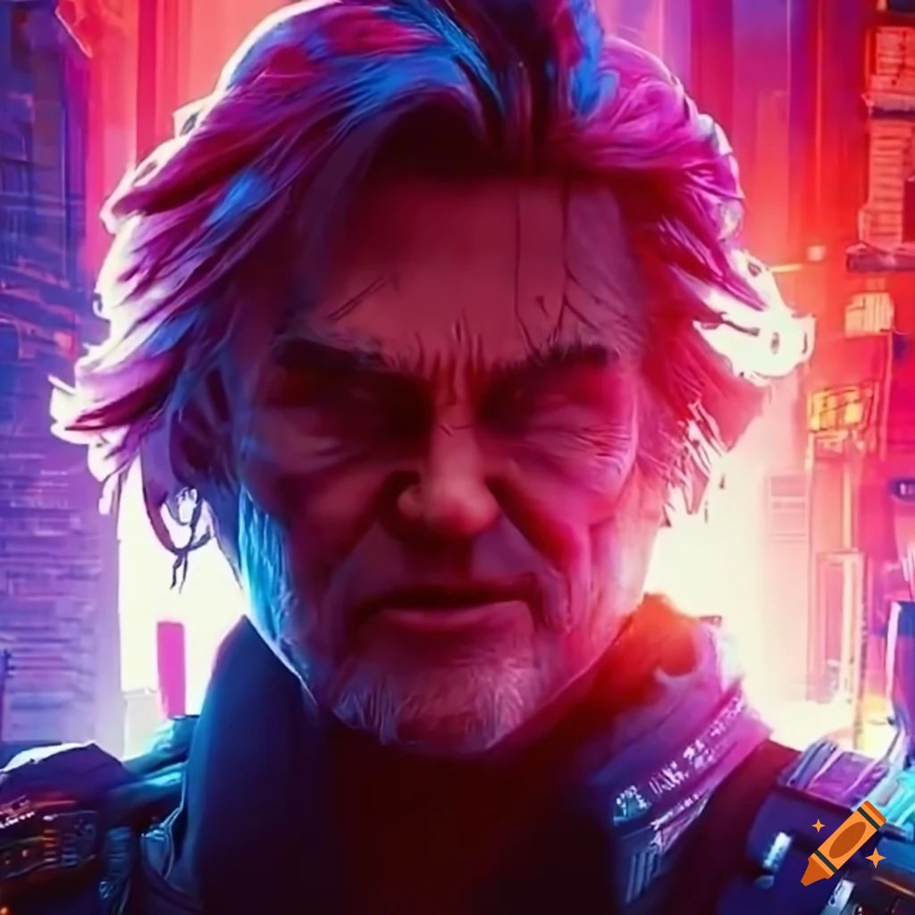 Wallpaper #v233Z5cBycdYOYFTg28q118 Kurt Russell in Cyberpunk 2077 on Craiyon