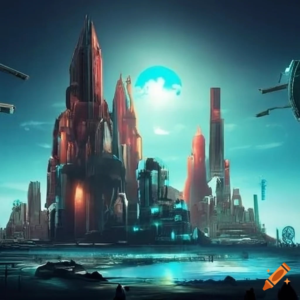 Wallpaper #M3fnJ5MB-pgBXx60DqgE279 Concept Art of a Futuristic Country on Craiyon