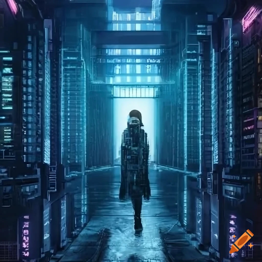 Wallpaper #kKXhNpMBVBiSkHCaCIoF321 Futuristic Mainframe Computer in a Cyberpunk City on Craiyon
