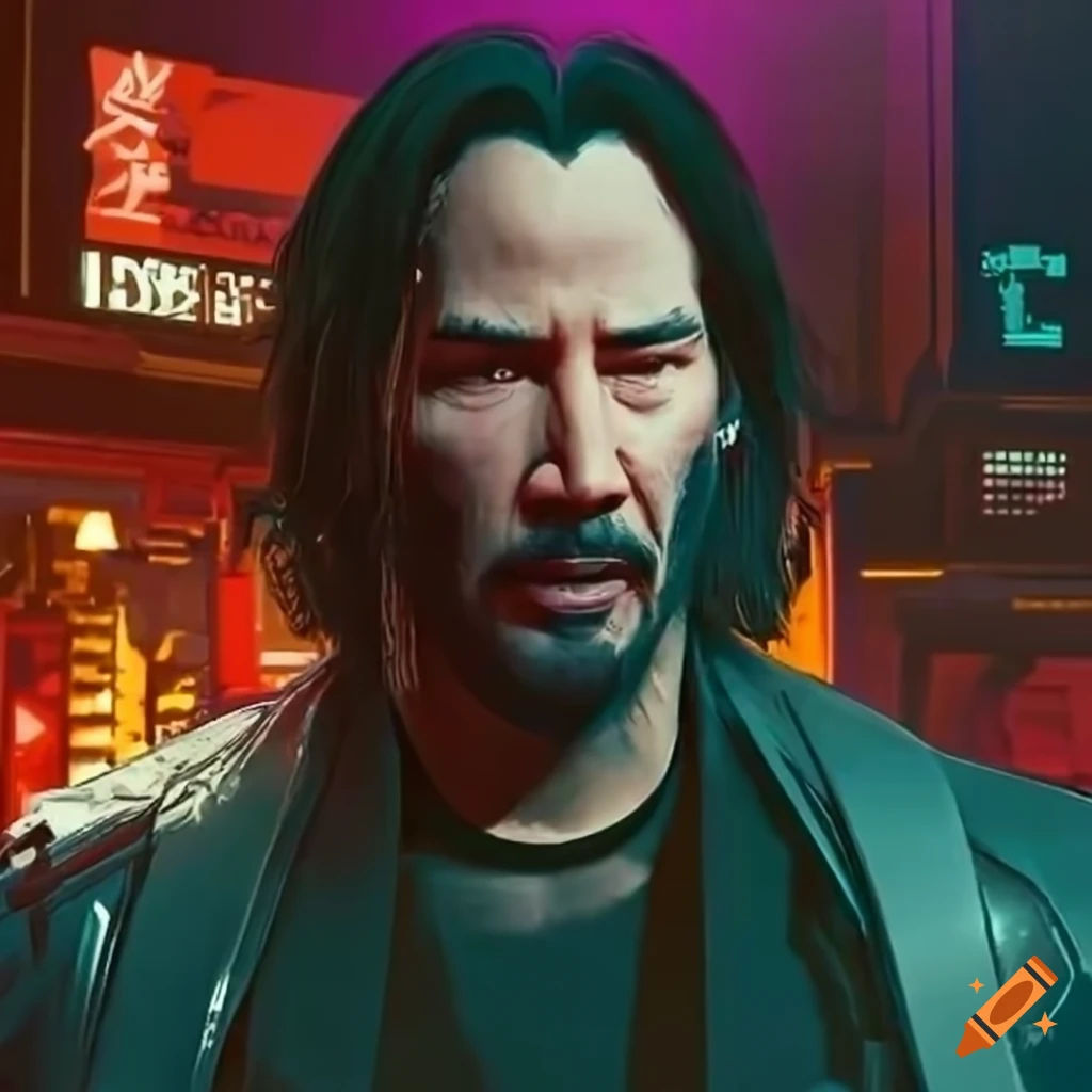 Wallpaper #rGeq_ZIBSpphPi3-Epyl17 Keanu Reeves in Cyberpunk 2077 on Craiyon