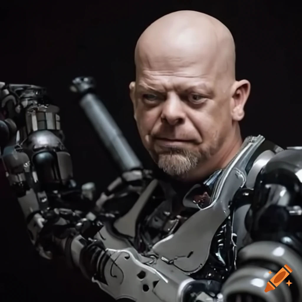 Wallpaper #WGh6GZMBSpphPi3-IxeB408 Cybernetic Robot Version of Rick Harrison on Craiyon