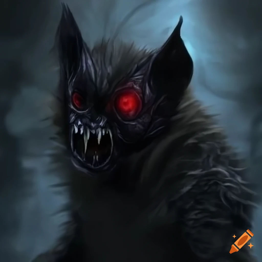 Wallpaper #dfTIOpMBKFX8bn3roXlL126 Artistic Depiction of a Bat Like Creature with Black Fur and Red Eyes