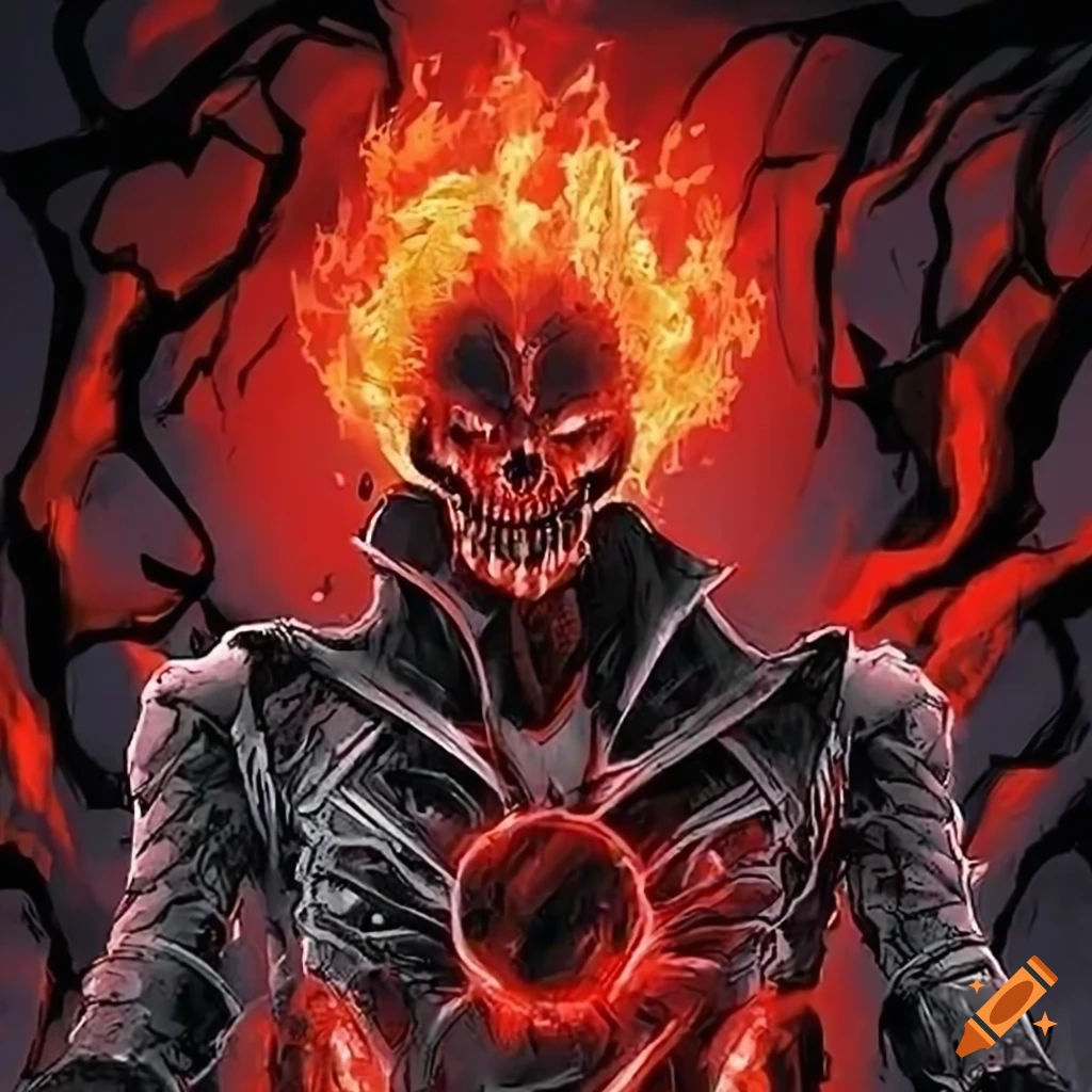 Wallpaper #UmfnApMBSpphPi3-dbEP128 Crimson Ghost Rider Character on Craiyon