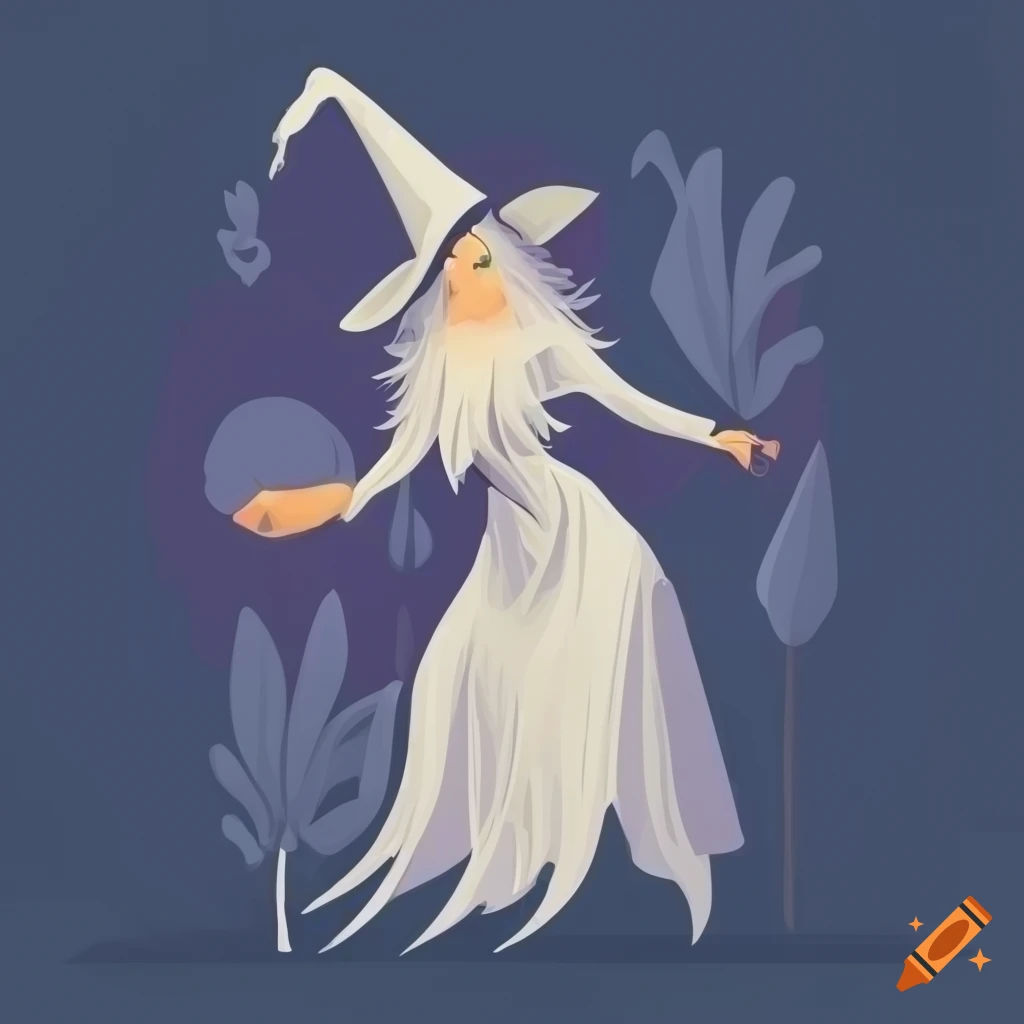 Wallpaper #H3d9JpMB-pgBXx60lqI5141 Stylized Vector of a White Witch on Craiyon