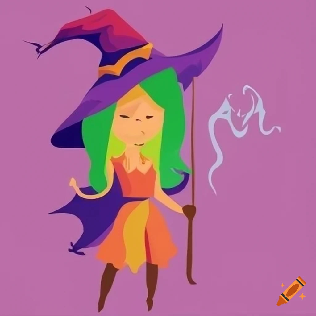 Wallpaper #H3d9JpMB-pgBXx60lqI5177 Minimalist Vector of a Rainbow Witch on Craiyon