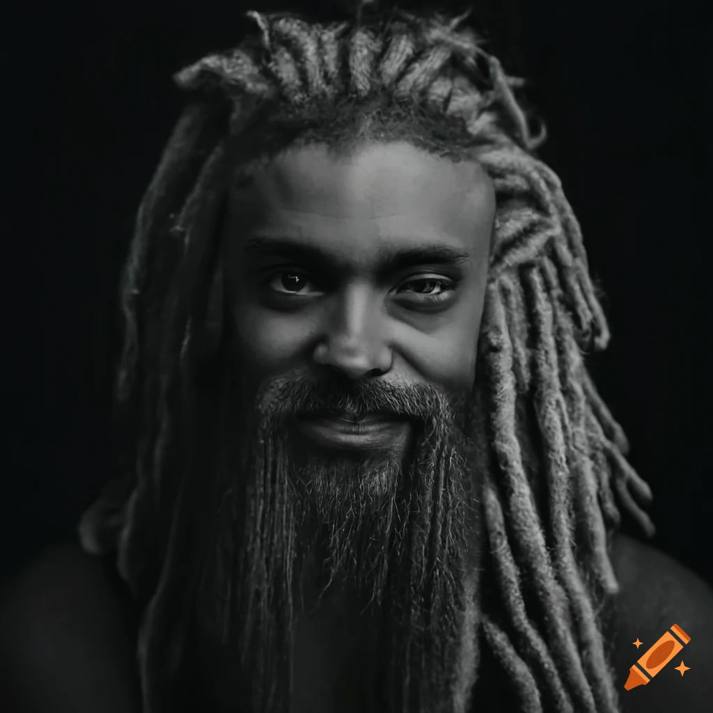 Wallpaper #1WhoJJMBSpphPi3-ETjA293 Portrait of a Man with Blonde Dreads and Beard on Craiyon