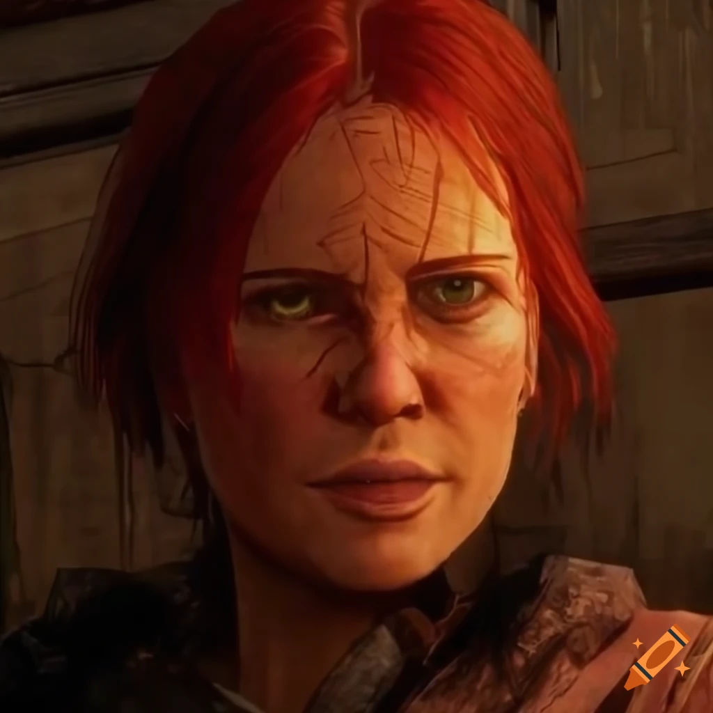 Wallpaper #O2eQ9pIBSpphPi3-oYRV306 Poster of Red Dead Redemption with a Red Haired Character on Craiyon