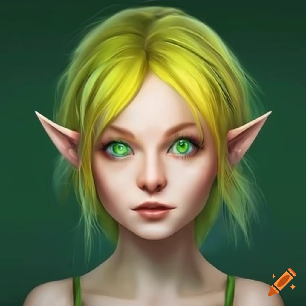 Wallpaper #DZ27ZJcBkAG5jTCH-LFh86 Digital Art of a Beautiful Yellow Haired Elf Girl on Craiyon