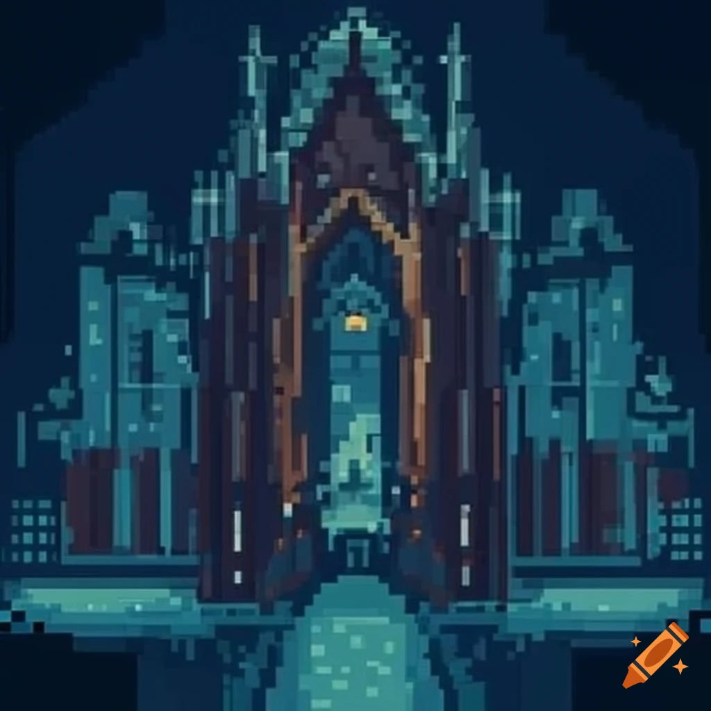 Wallpaper #FM5vJZMB71dOy6JZ5RSb297 Pixel Art of Gothic Buildings on Craiyon