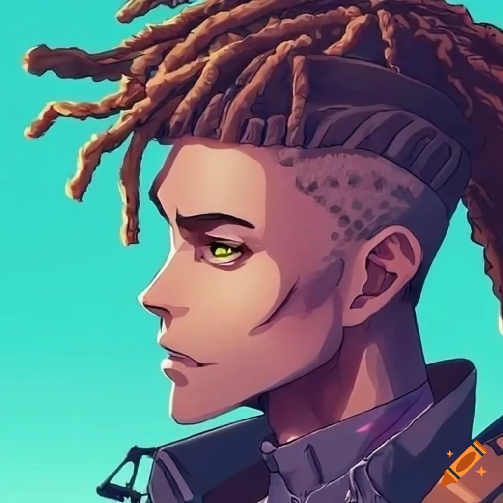 Wallpaper #fGd1AJMBSpphPi3-QqZu50 Anime Depiction of a Man with Dreadlocks in a Cockpit