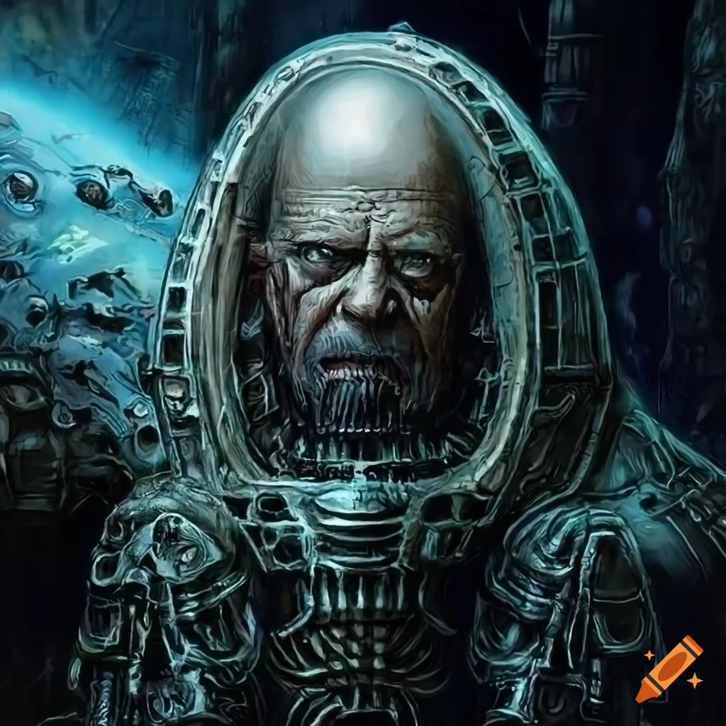 Wallpaper #KWch-ZIBSpphPi3-vozd110 Sci Fi Illustration of Rick Harrison in an Alien Environment on Craiyon