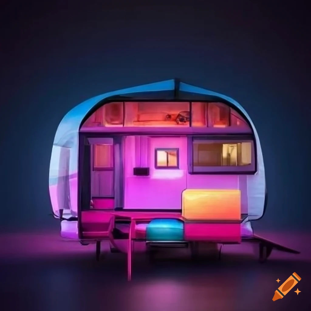Wallpaper #_Wd9_pIBSpphPi3-Hp-I141 Retro Futuristic Space Colony Structures with Colored Glass Walls in