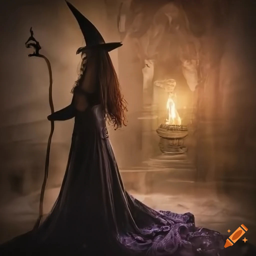 Wallpaper #H3d9JpMB-pgBXx60lqI5273 Image of a Beautiful Witch on Craiyon