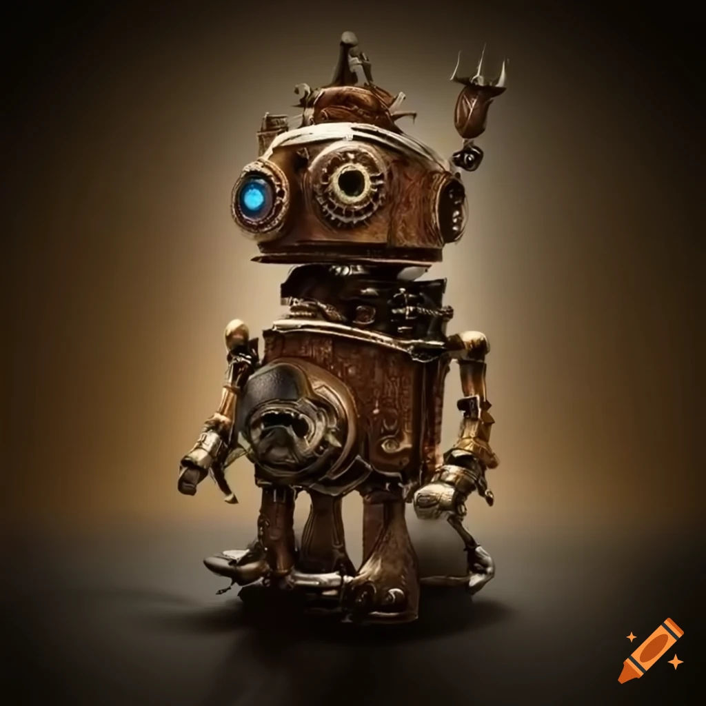 Wallpaper #ss4JJZMB71dOy6JZQBKv49 Steampunk Robot Design on Craiyon