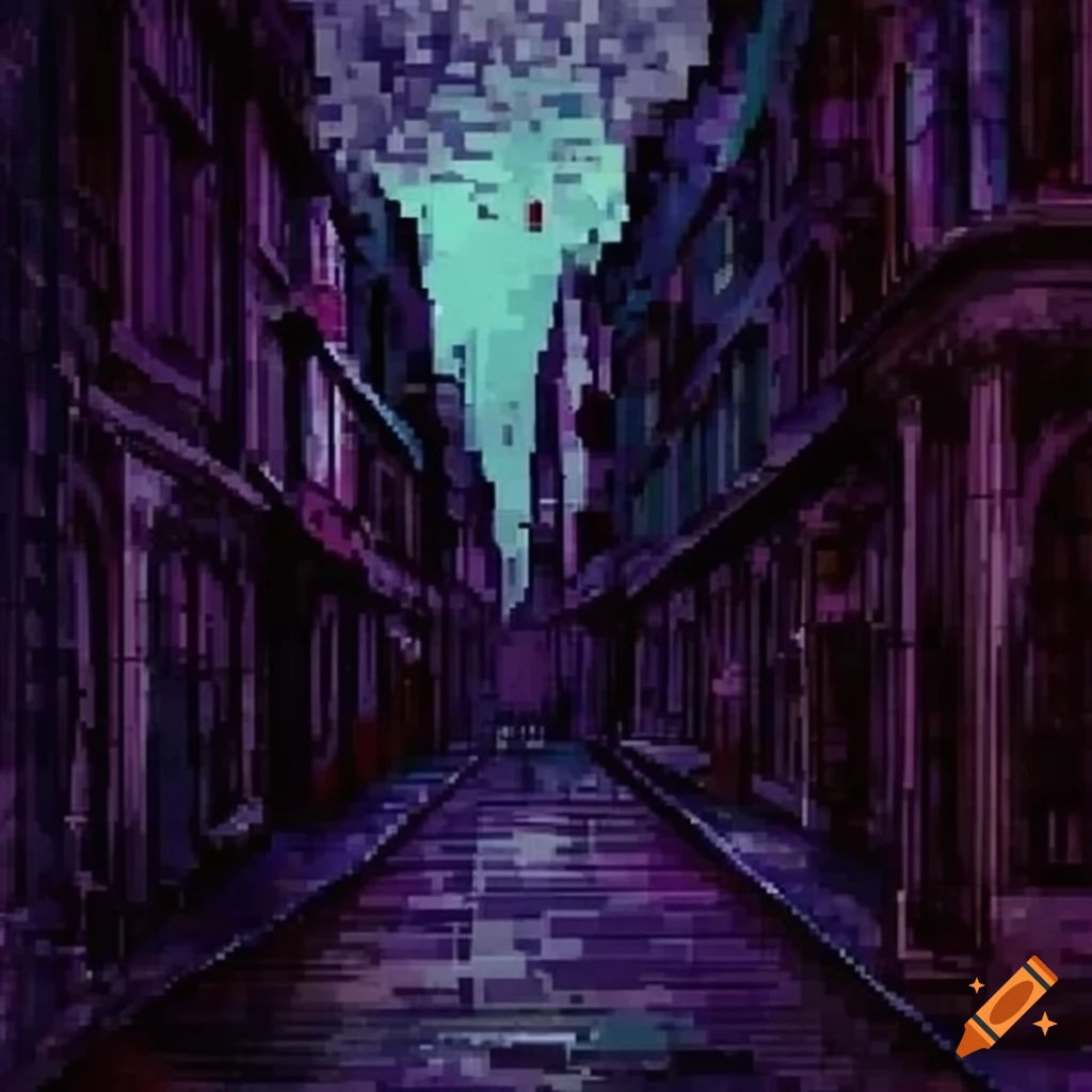 Wallpaper #0GgmGJMBSpphPi3-_xE1305 Pixel Art Street Scene in Gothic Victorian Style on Craiyon