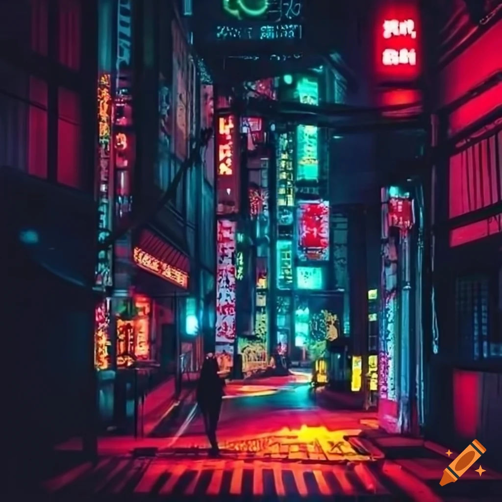 Wallpaper #9m21aZcBycdYOYFTUHDr67 Neon Lights and Fireflies in Tokyo on Craiyon