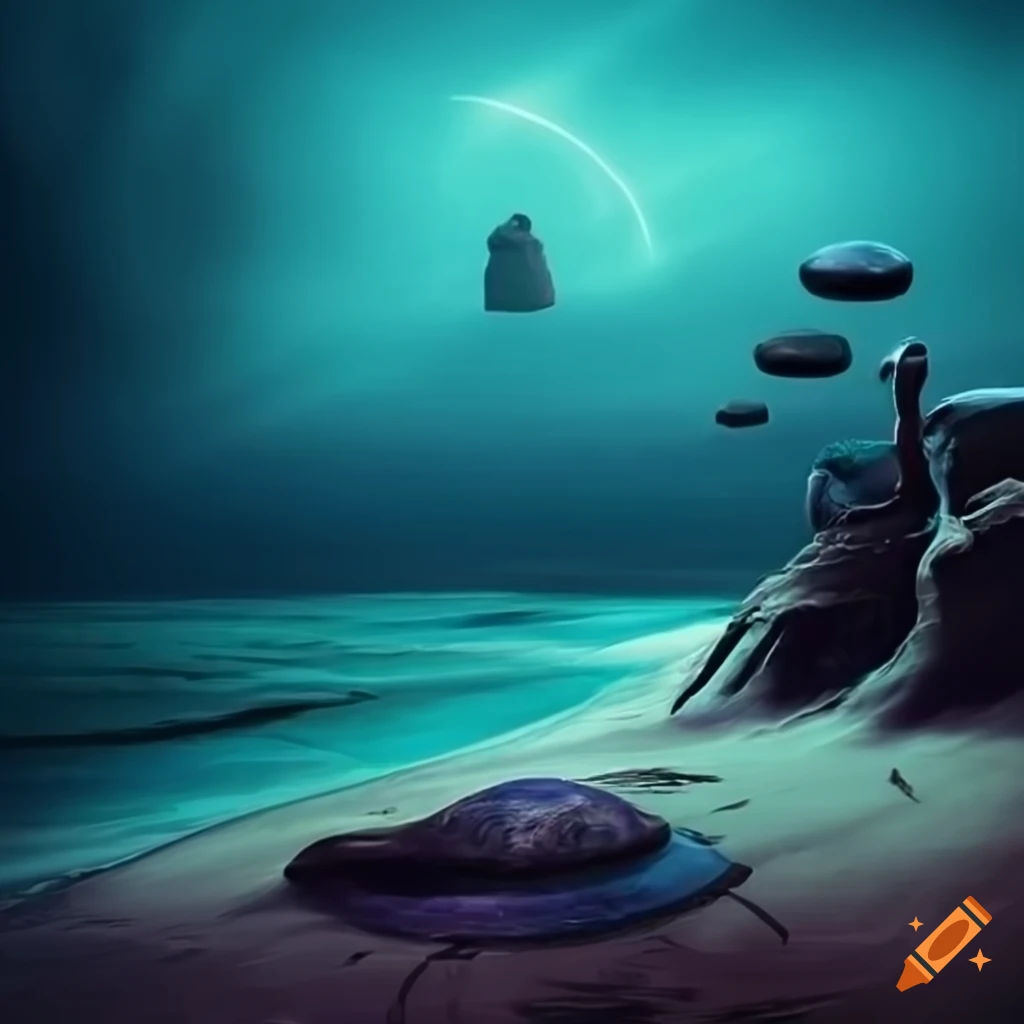 Wallpaper #95lDP5MBUcASHT6nWssT190 Sci Fi Beach Scene on Craiyon