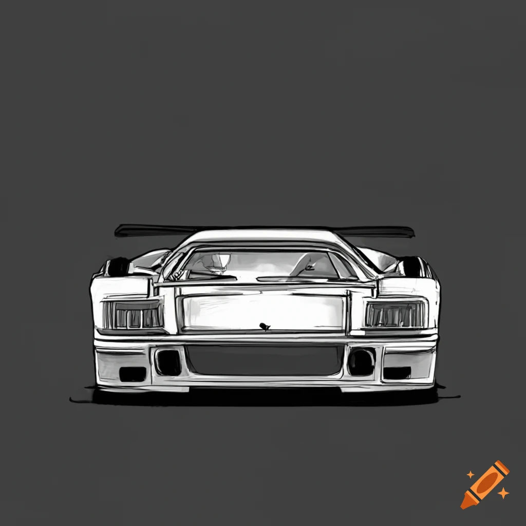 Wallpaper #Z5kLP5MBUcASHT6npsuA70 Line Art of a 1987 Ferrari F40 on Craiyon
