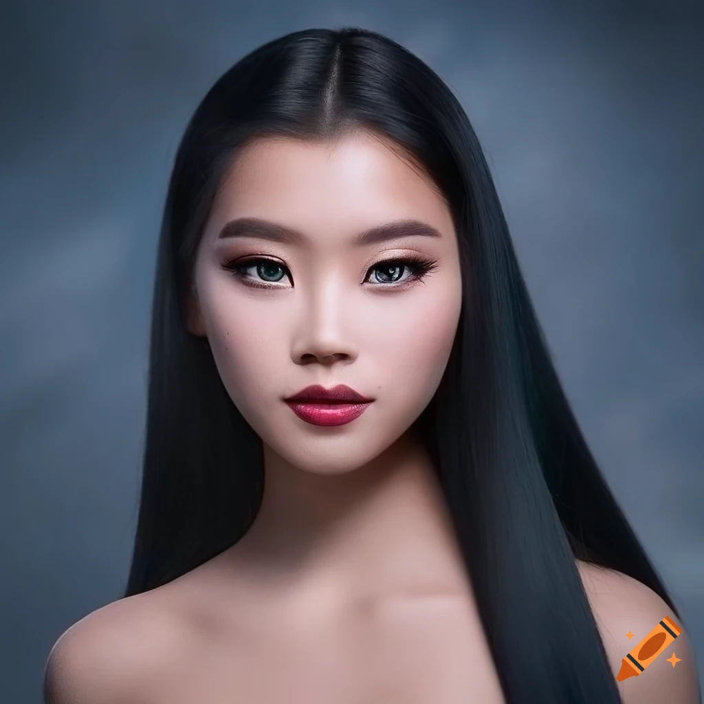 Wallpaper #zWco_ZIBSpphPi3-xppn123 Realistic Portrait of Elsa with Black Hair in 4K Resolution on Craiyon