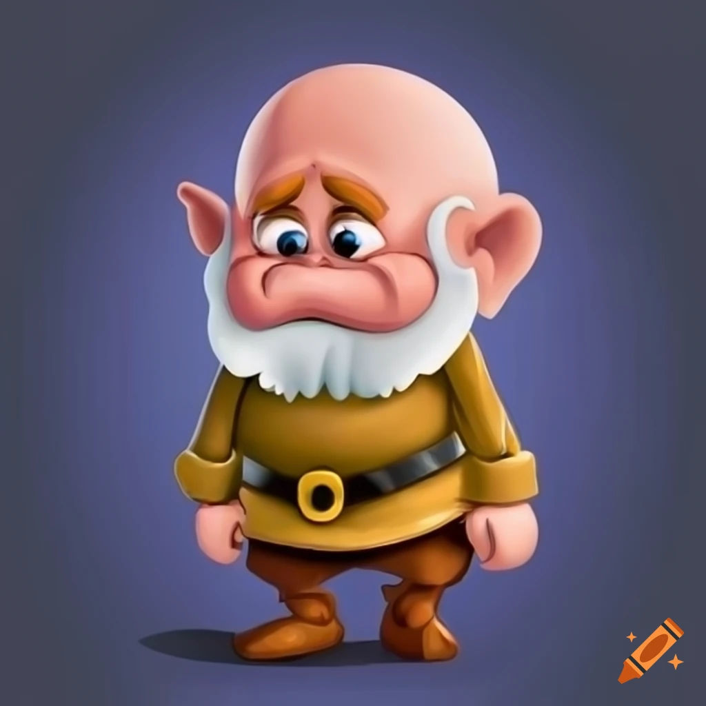 Wallpaper #avA6gJcBi4JM6agGWiFc94 Cartoon Illustration of a Sad Dwarf