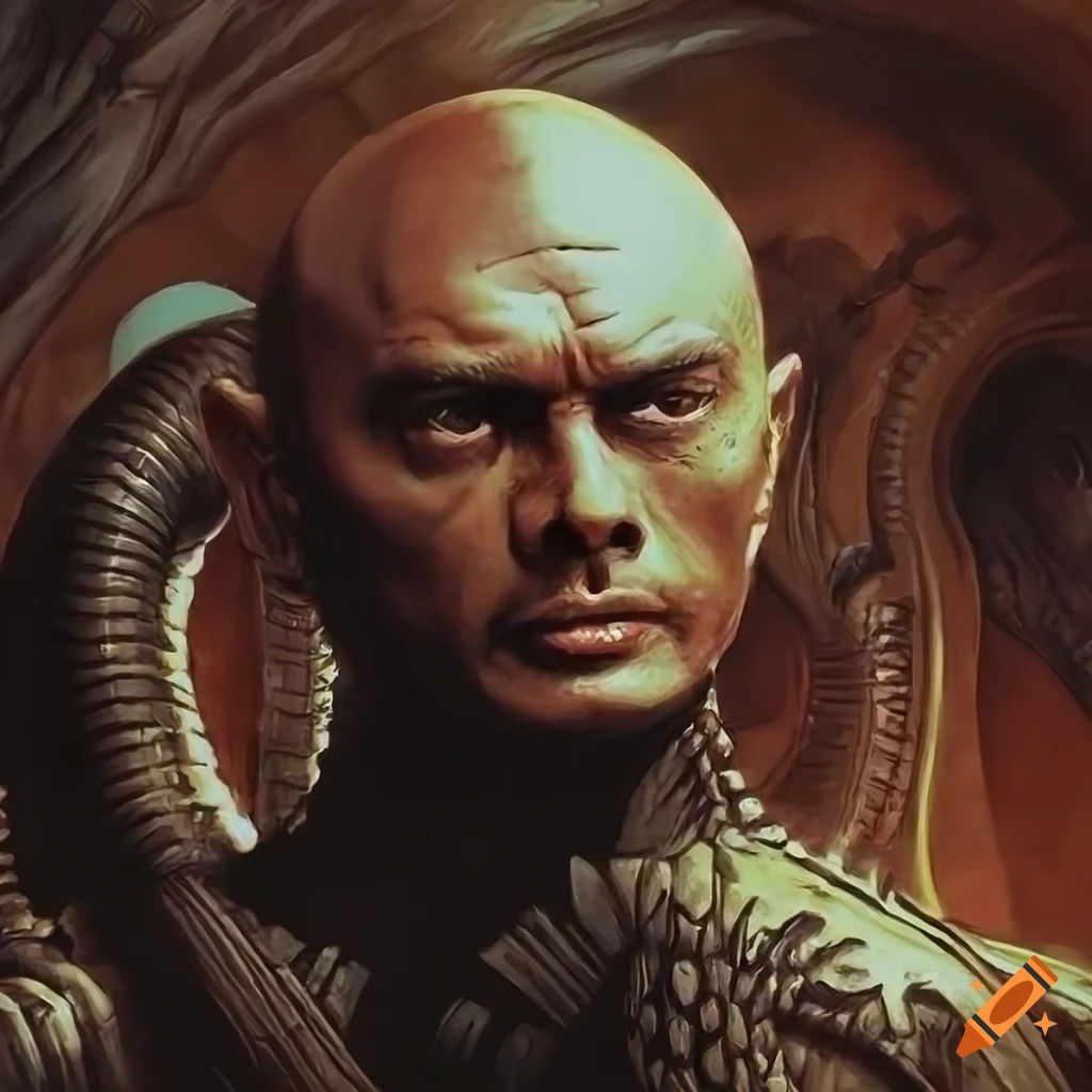 Wallpaper #KWch-ZIBSpphPi3-vozd151 Sci Fi Illustration of Yul Brynner in an Alien Biomechanical