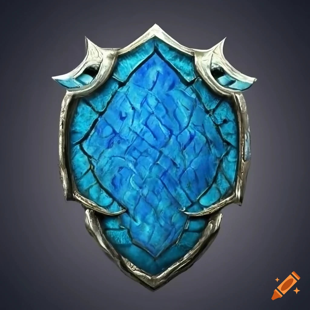 Wallpaper #e2cOBpMBSpphPi3-b78W326 Blue Dragon Scales Shield Artifact on Craiyon