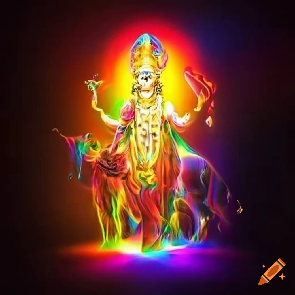 Wallpaper #T2eYC5MBSpphPi3-O9rj274 Image of a Divine Being with a Rainbow Aura on Craiyon