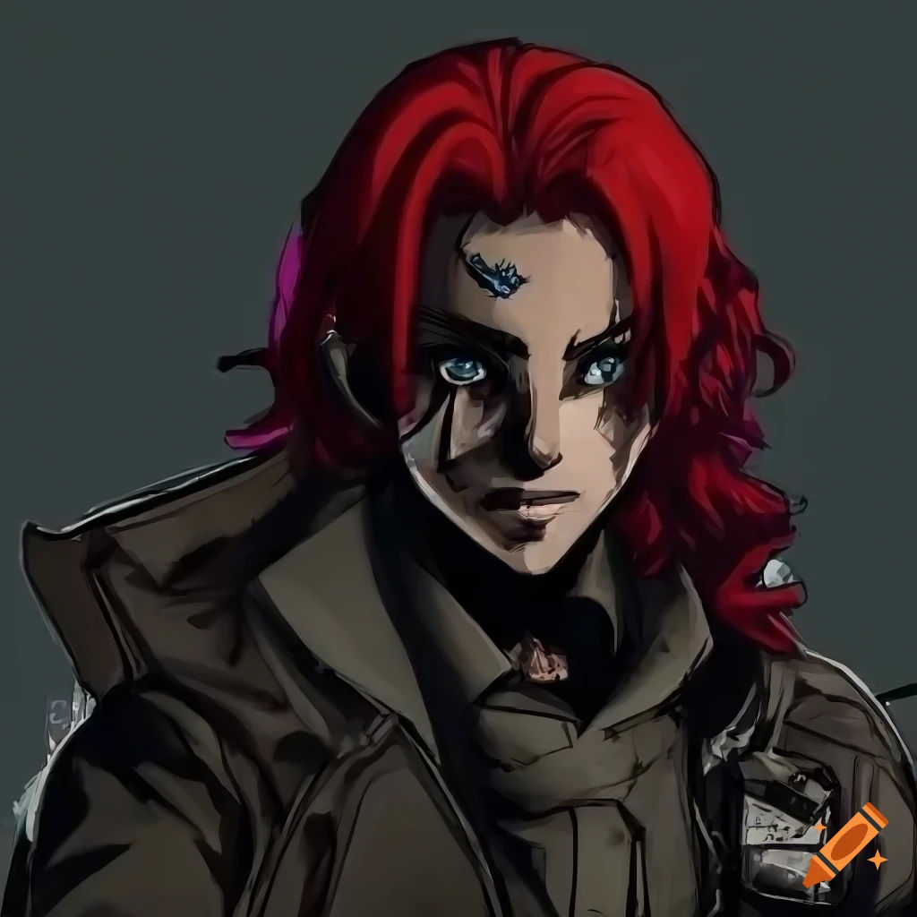 Wallpaper #oJl_P5MBUcASHT6nQswf392 Post Apocalyptic Manga Character with Intense Gaze on Craiyon
