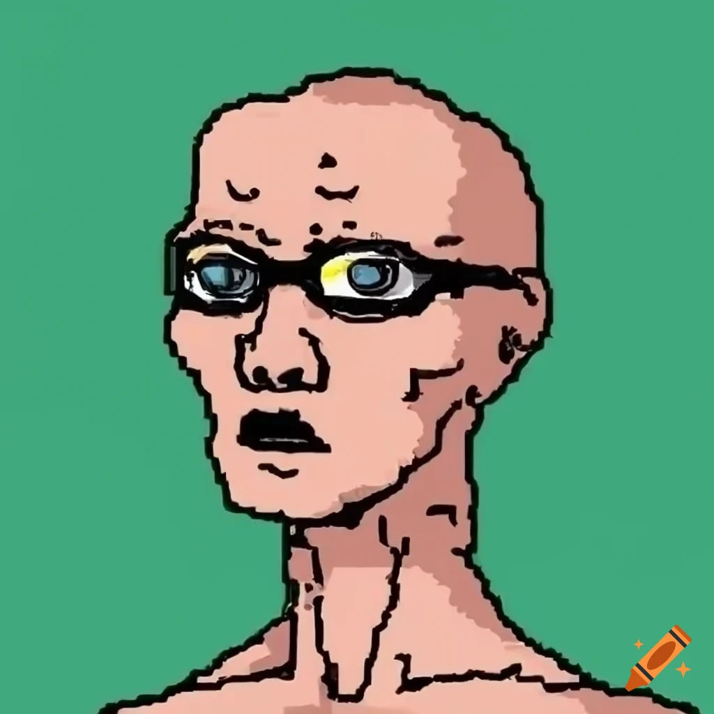 Wallpaper #DZ27ZJcBkAG5jTCH-LFh171 Digital Art Depiction of Wojak on Craiyon