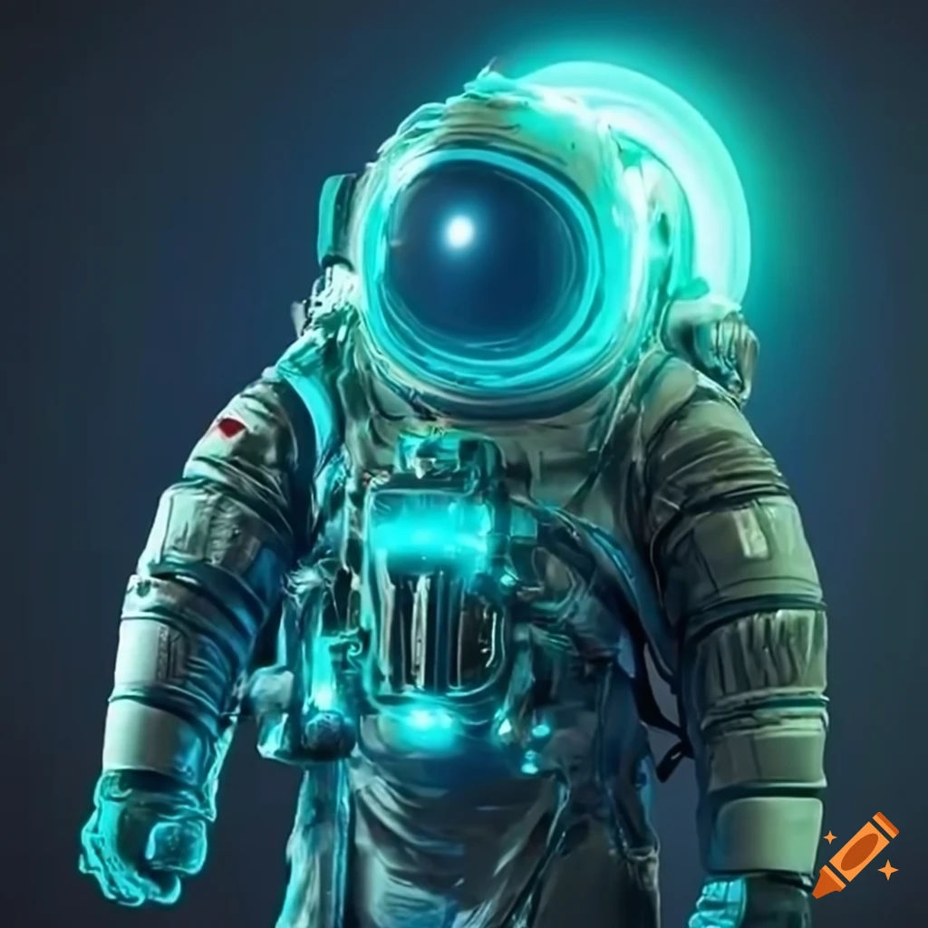 Wallpaper #e2eE_JIBSpphPi3-ZZiW399 Image of a Futuristic Astronaut in Glowing Suit