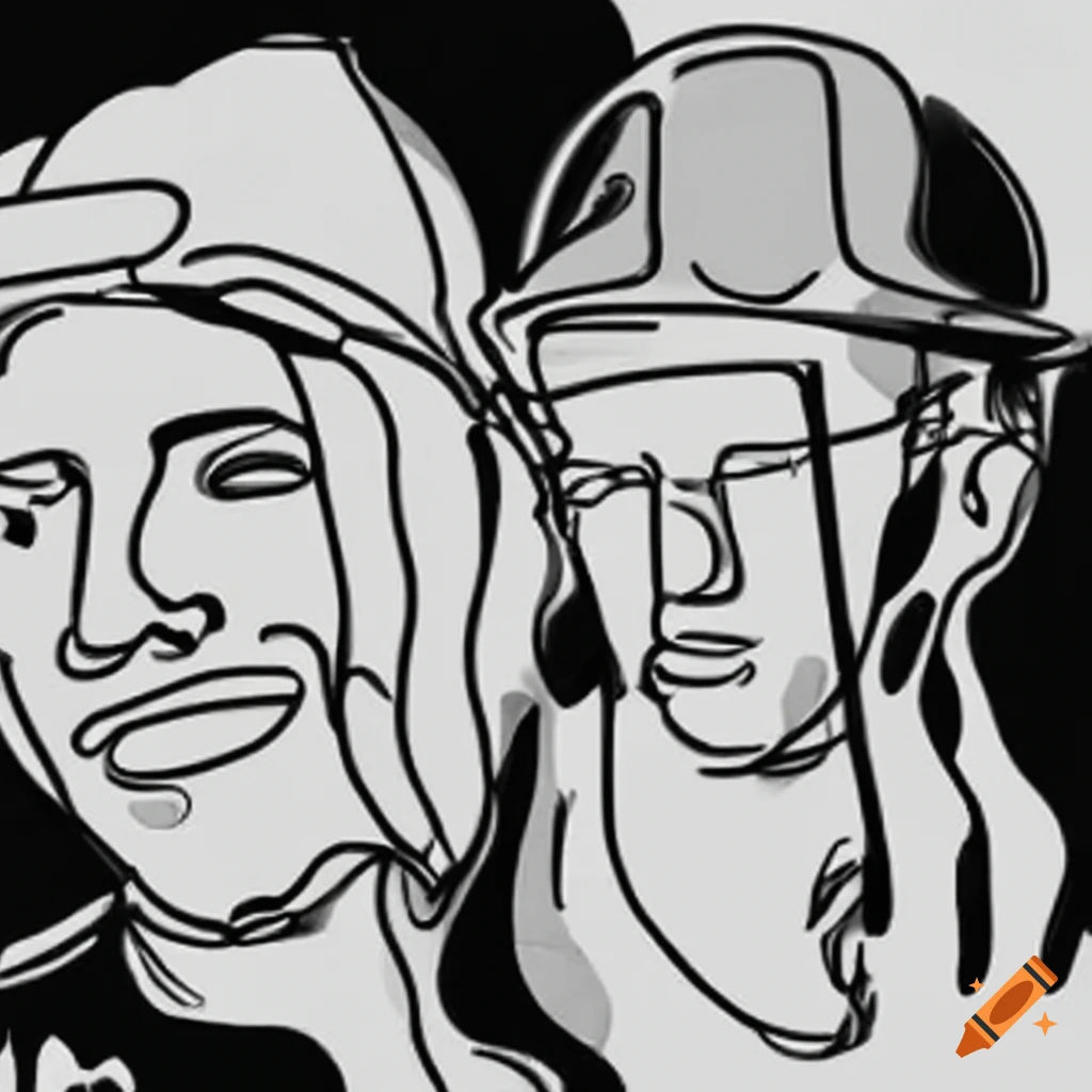 Wallpaper #T2chEpMBSpphPi3-4_pJ360 Continuous Line Sketch Depicting the Contrast Between Lineman
