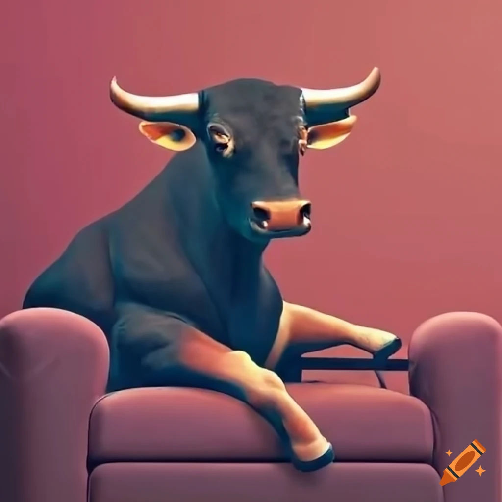 Wallpaper #EWc7-pIBSpphPi3-H5AG348 Bull Chilling on a Couch on Craiyon