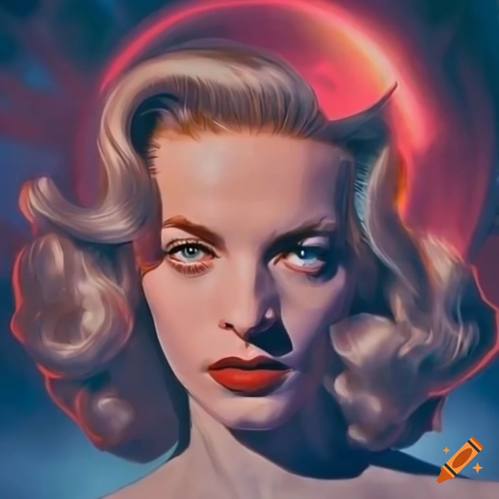 Wallpaper #N2er-5IBSpphPi3-ZJXN331 Cyberpunk Art of Lauren Bacall with Anime Influence on Craiyon