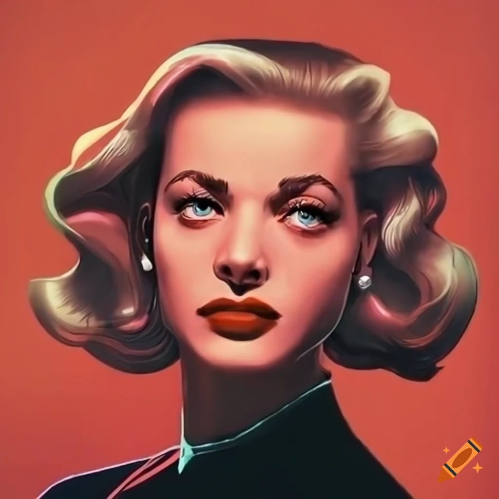 Wallpaper #N2er-5IBSpphPi3-ZJXN337 Cyberpunk Art of Lauren Bacall with Anime Influence on Craiyon