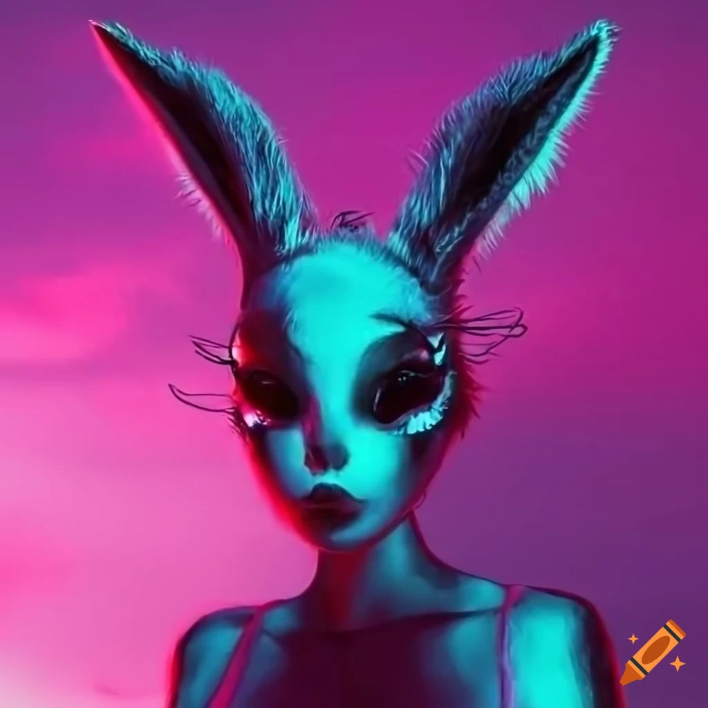 Wallpaper #qa3MMZMBKf019FdaUxGB166 Cyberpunk Rabbit with Rainbow Chrome Fur