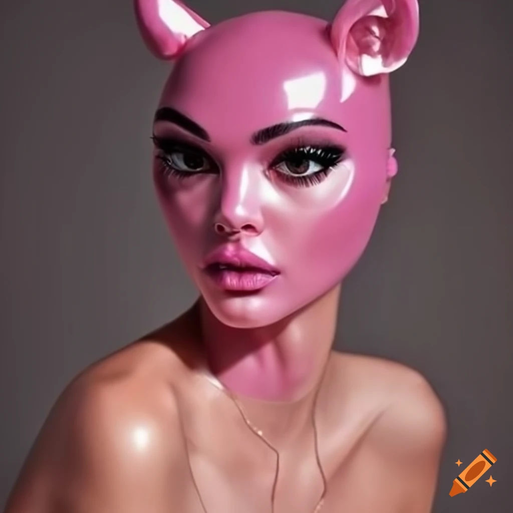 Wallpaper #421CbJcBycdYOYFTknLy187 Pink Latex Mask with Pink Panther Design on Craiyon